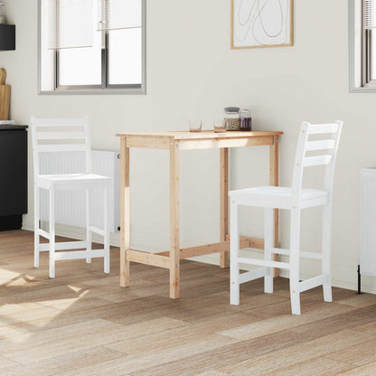 Dining Chairs 2 pcs White 40 x 47.5 x 99.5 cm Solid Rubber Wood