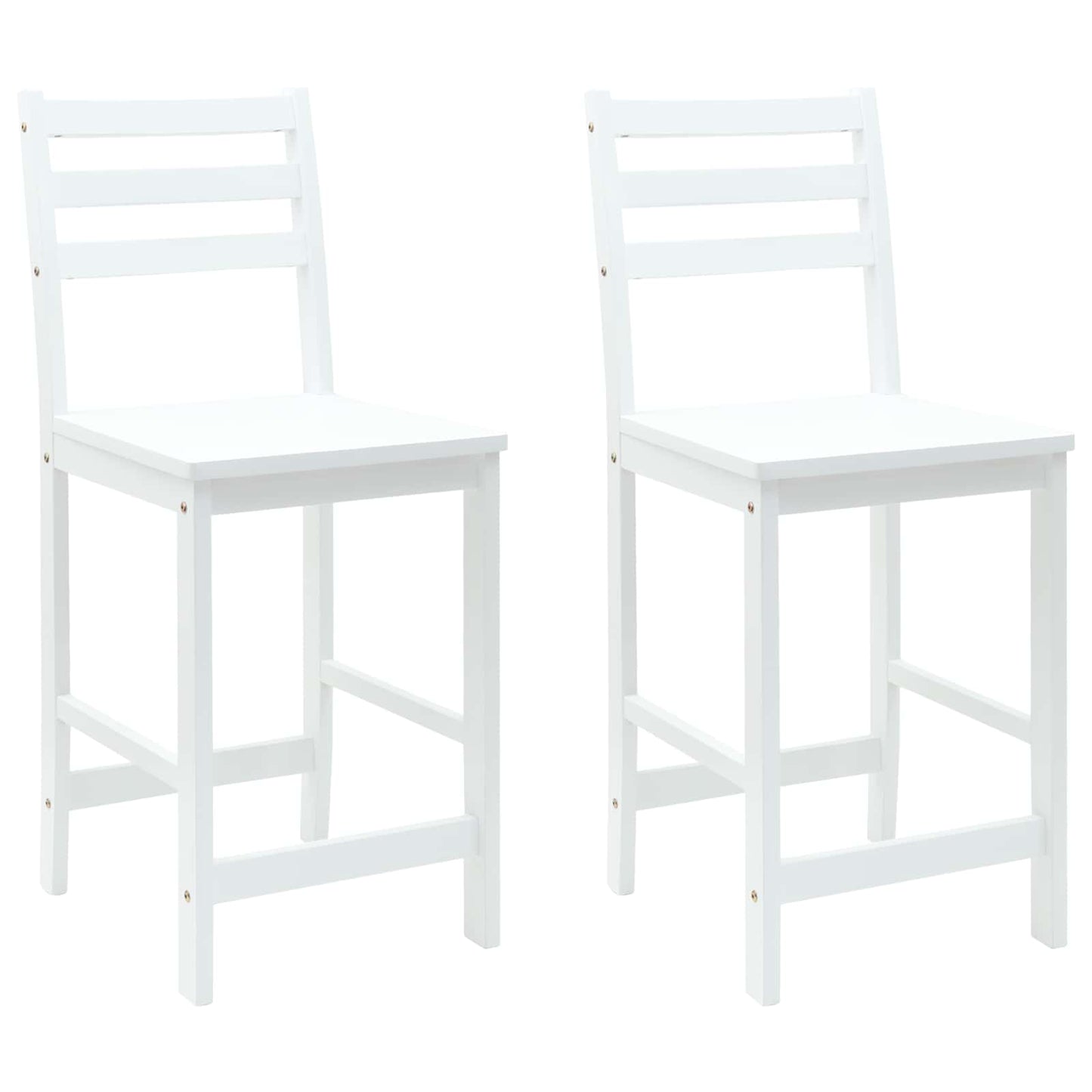 Dining Chairs 2 pcs White 40 x 47.5 x 99.5 cm Solid Rubber Wood