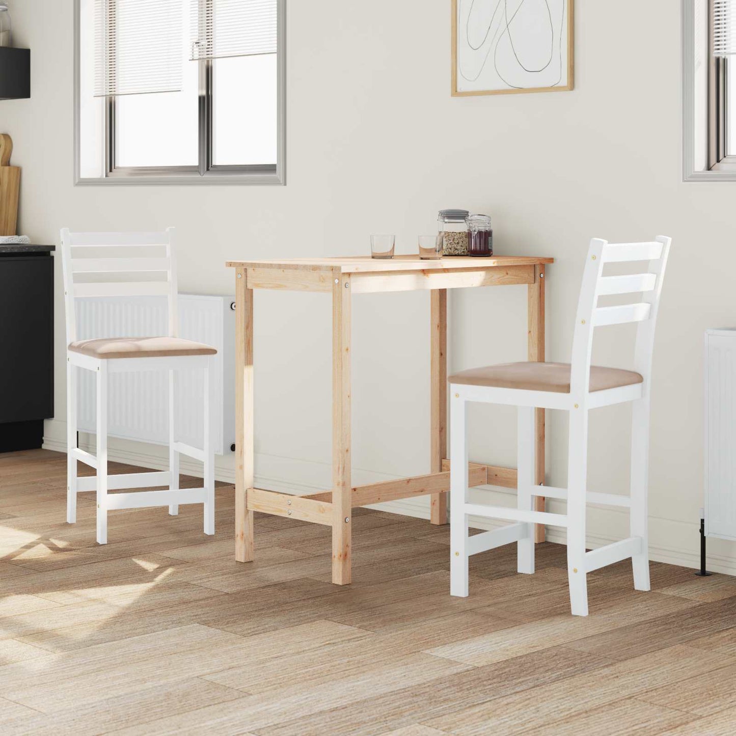 Dining Chairs 2 pcs White 40 x 47.5 x 99.5 cm Solid Rubber Wood