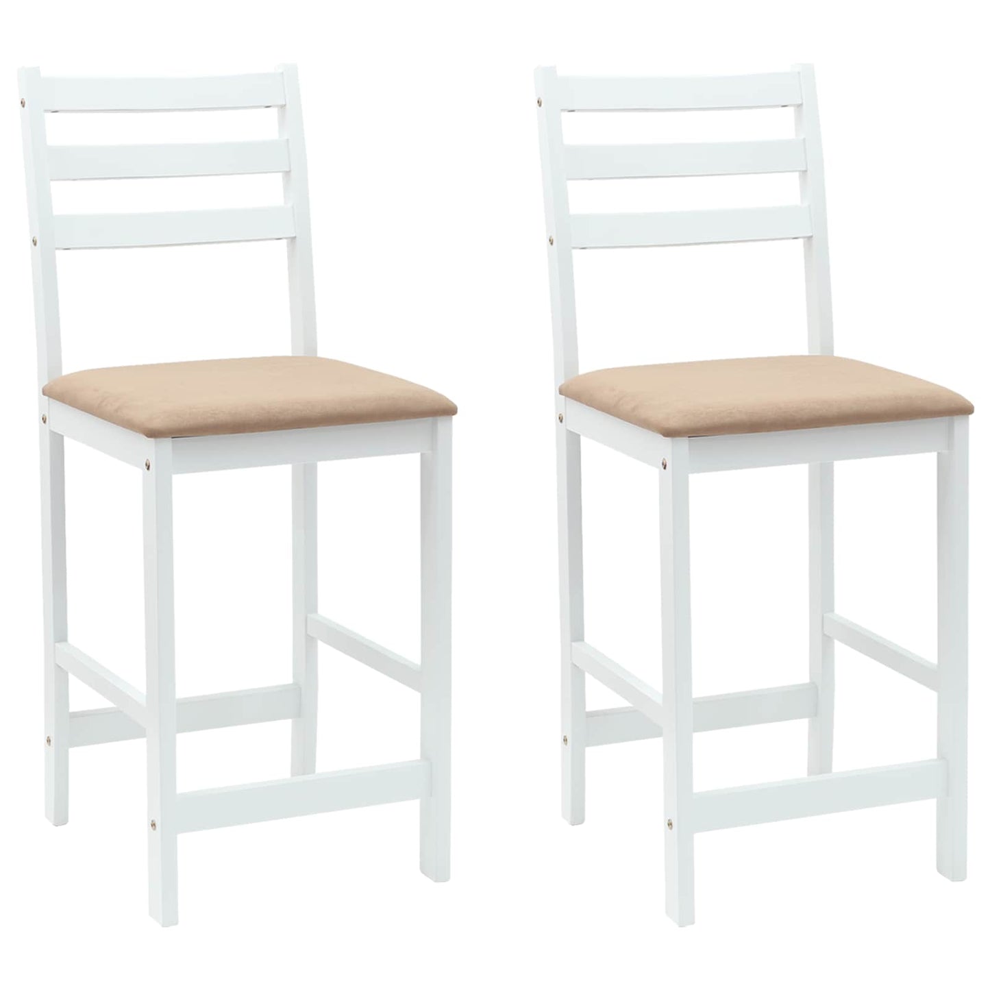 Dining Chairs 2 pcs White 40 x 47.5 x 99.5 cm Solid Rubber Wood