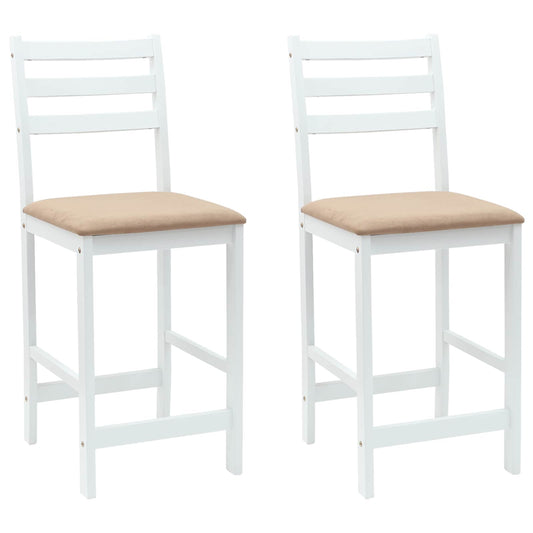 Dining Chairs 2 pcs White 40 x 47.5 x 99.5 cm Solid Rubber Wood