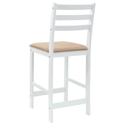 Dining Chairs 2 pcs White 40 x 47.5 x 99.5 cm Solid Rubber Wood