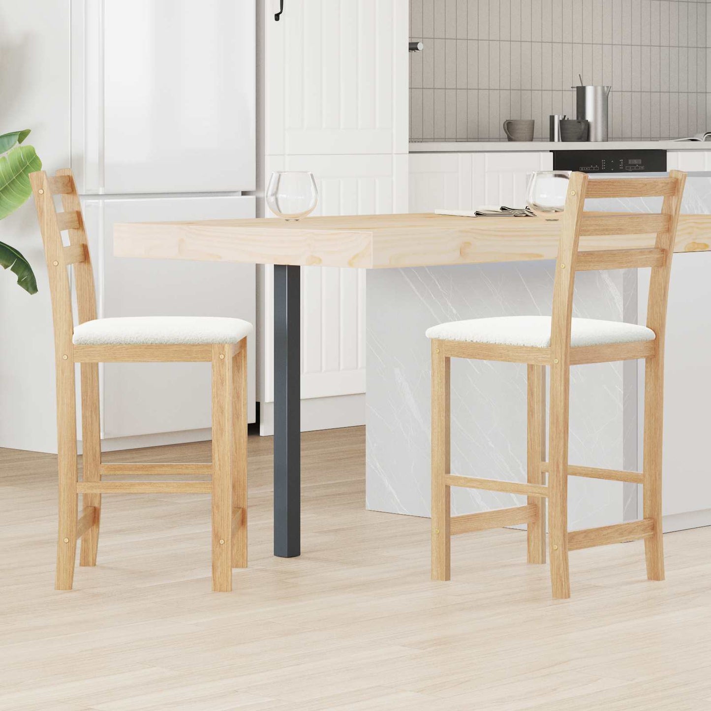 Dining Chairs 2 pcs Natural 40 x 47.5 x 99.5 cm