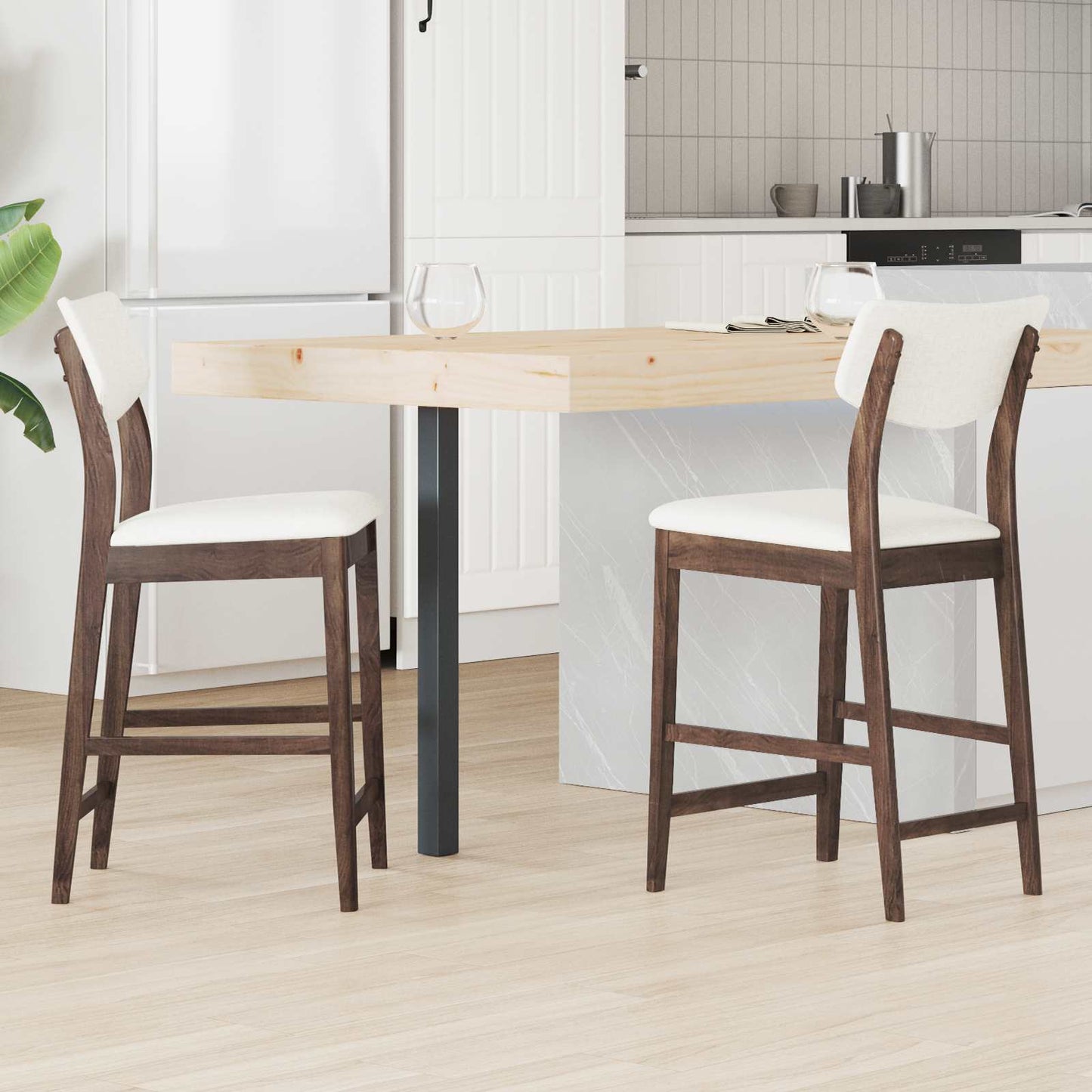 Dining Chairs 2 pcs Light Brown 48 x 49 x 95 cm