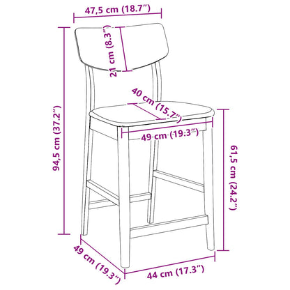 Dining Chairs 2 pcs Light Brown 48 x 49 x 95 cm