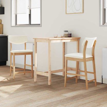Dining Chairs 2 pcs Natural 48 x 49 x 95 cm Solid Rubber Wood