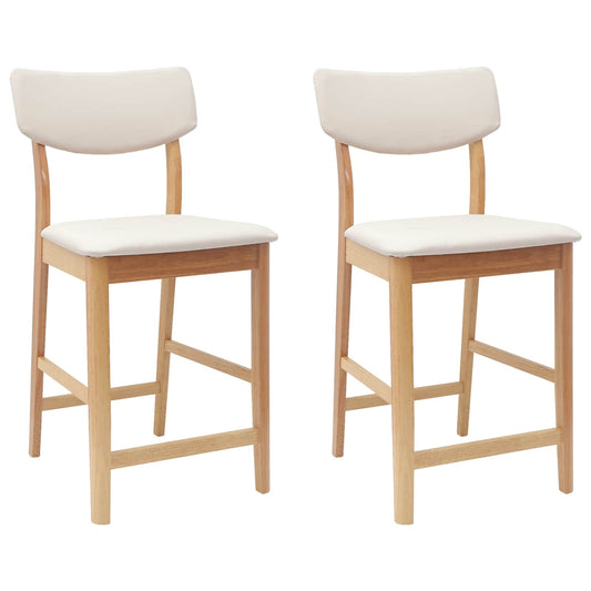 Dining Chairs 2 pcs Natural 48 x 49 x 95 cm Solid Rubber Wood