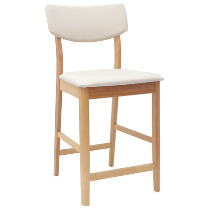 Dining Chairs 2 pcs Natural 48 x 49 x 95 cm Solid Rubber Wood