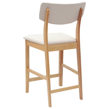 Dining Chairs 2 pcs Natural 48 x 49 x 95 cm Solid Rubber Wood