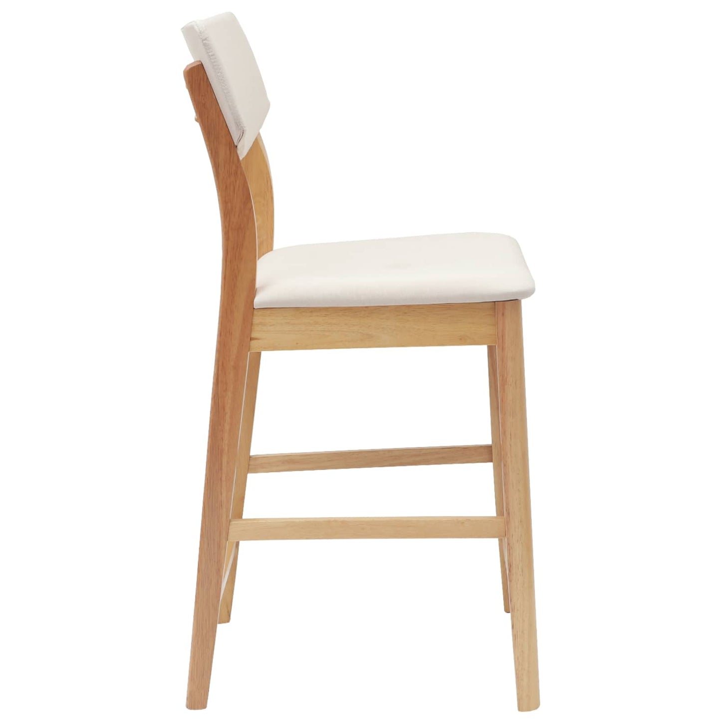 Dining Chairs 2 pcs Natural 48 x 49 x 95 cm Solid Rubber Wood