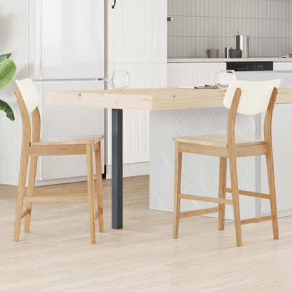 Dining Chairs 2 pcs Natural 48 x 49 x 95 cm Solid Rubber Wood