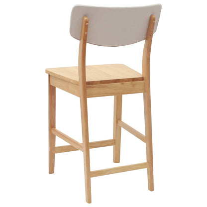 Dining Chairs 2 pcs Natural 48 x 49 x 95 cm Solid Rubber Wood