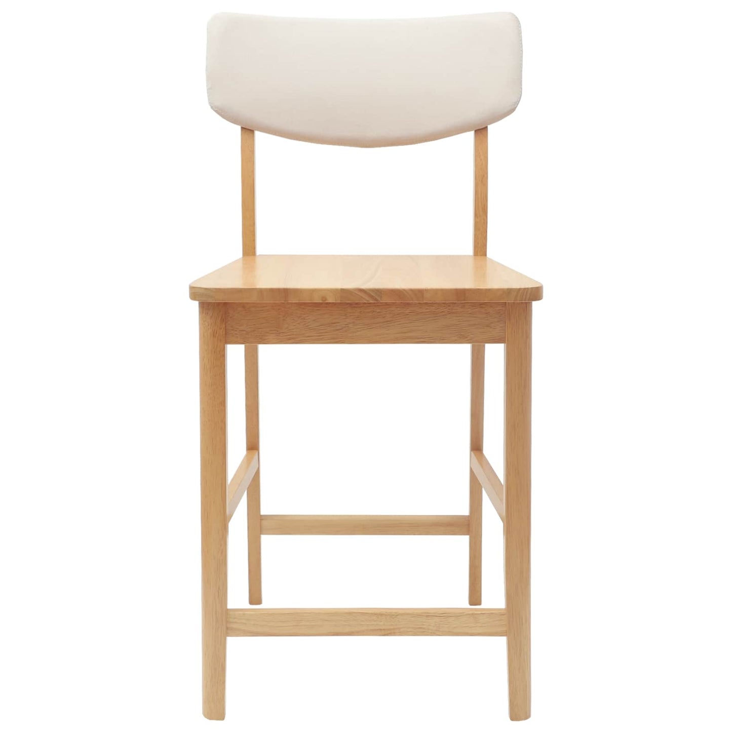 Dining Chairs 2 pcs Natural 48 x 49 x 95 cm Solid Rubber Wood