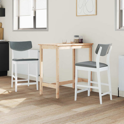 Dining Chairs 2 pcs White 48 x 49 x 95 cm Solid Rubber Wood