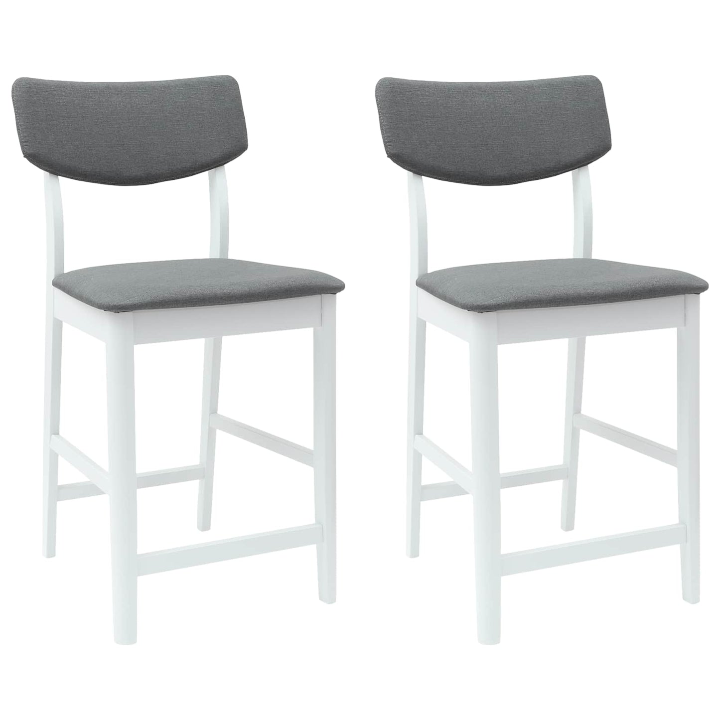 Dining Chairs 2 pcs White 48 x 49 x 95 cm Solid Rubber Wood
