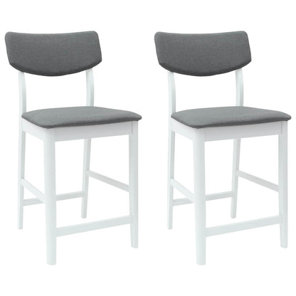 Dining Chairs 2 pcs White 48 x 49 x 95 cm Solid Rubber Wood