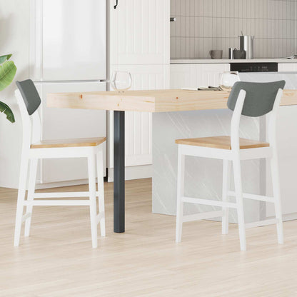 Dining Chairs 2 pcs White 48 x 49 x 95 cm Solid Rubber Wood