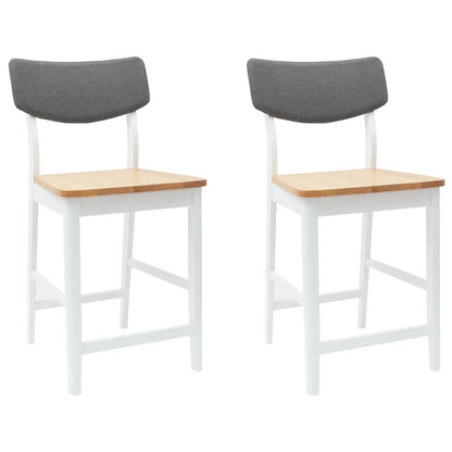 Dining Chairs 2 pcs White 48 x 49 x 95 cm Solid Rubber Wood
