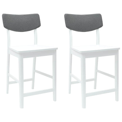 Dining Chairs 2 pcs White 48 x 49 x 95 cm Solid Rubber Wood