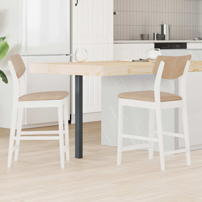 Dining Chairs 2 pcs White 48 x 49 x 95 cm Solid Rubber Wood