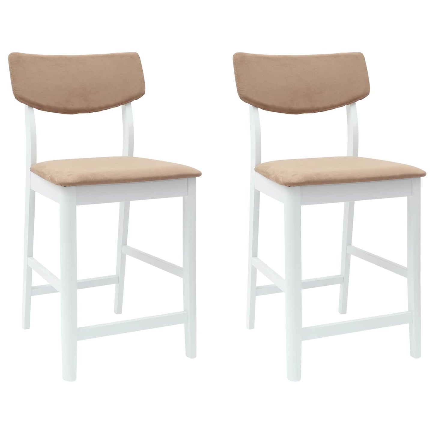 Dining Chairs 2 pcs White 48 x 49 x 95 cm Solid Rubber Wood
