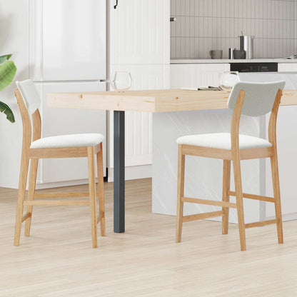 Dining Chairs 2 pcs Natural 48 x 49 x 95 cm Solid Rubber Wood
