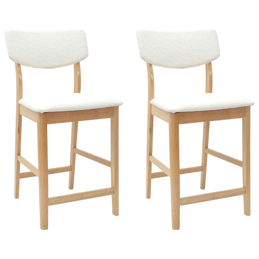 Dining Chairs 2 pcs Natural 48 x 49 x 95 cm Solid Rubber Wood