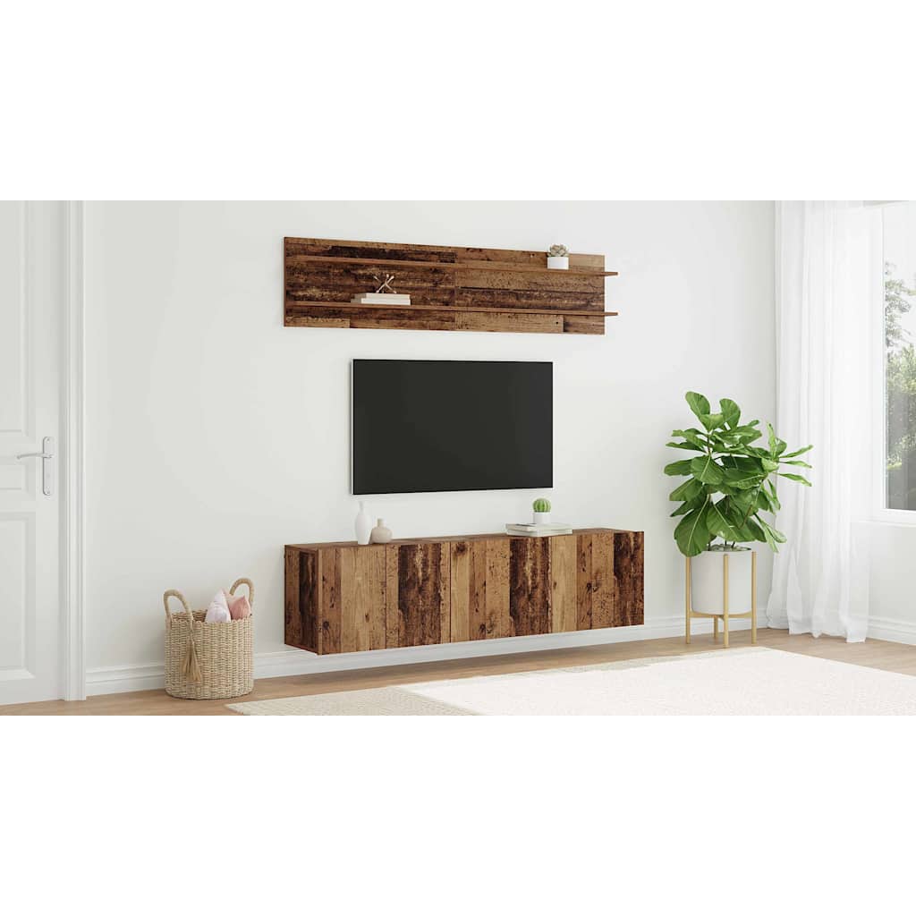 TV Units Wall-mounted 6 pcs Old wood Engineered wood