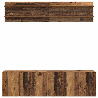 TV Units Wall-mounted 6 pcs Old wood Engineered wood