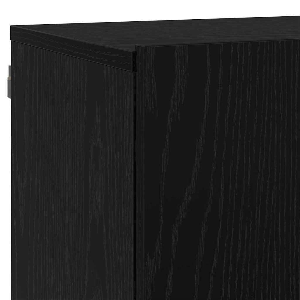 TV Units Wall-mounted 6 pcs Black oak Engineered wood