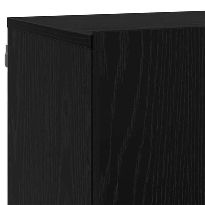 TV Units Wall-mounted 6 pcs Black oak Engineered wood