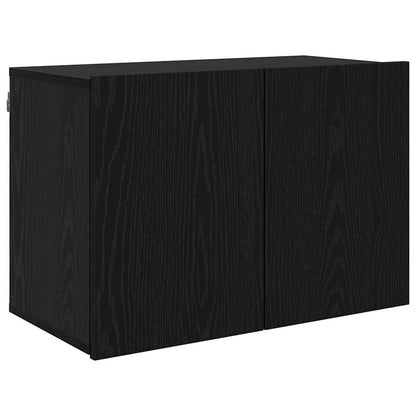 TV Units Wall-mounted 6 pcs Black oak Engineered wood