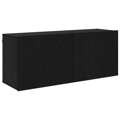 TV Units Wall-mounted 6 pcs Black oak Engineered wood