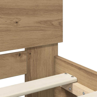 Bed Frame Artisan Oak 135 x 190 cm Engineered Wood