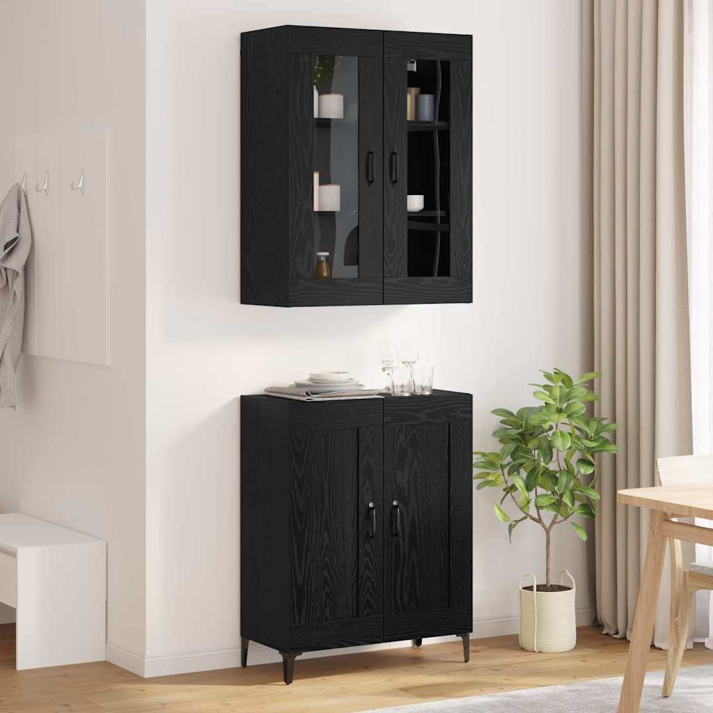 Highboard Black Oak 69.5 x 34 x 180 cm Engineered Wood