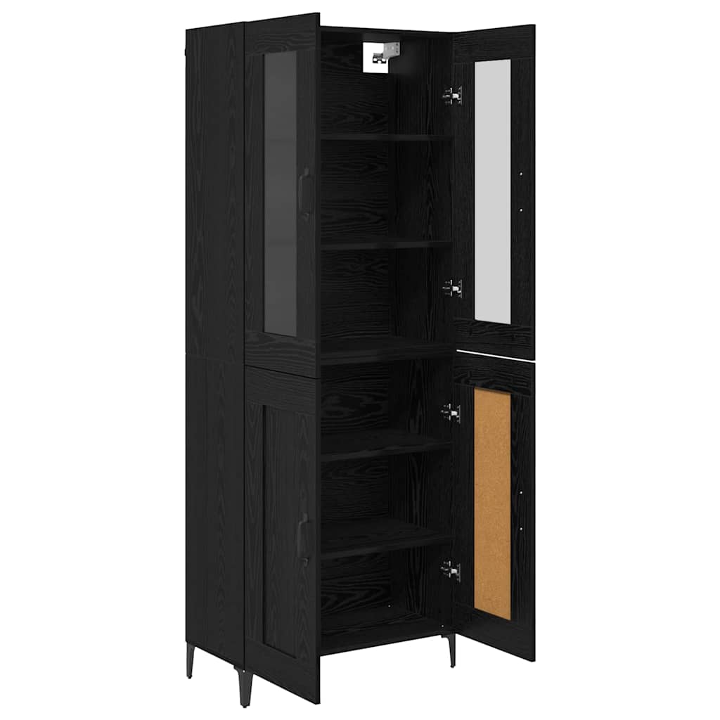 Highboard Black Oak 69.5 x 34 x 180 cm Engineered Wood
