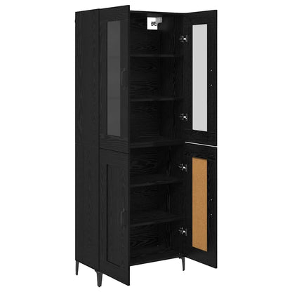 Highboard Black Oak 69.5 x 34 x 180 cm Engineered Wood