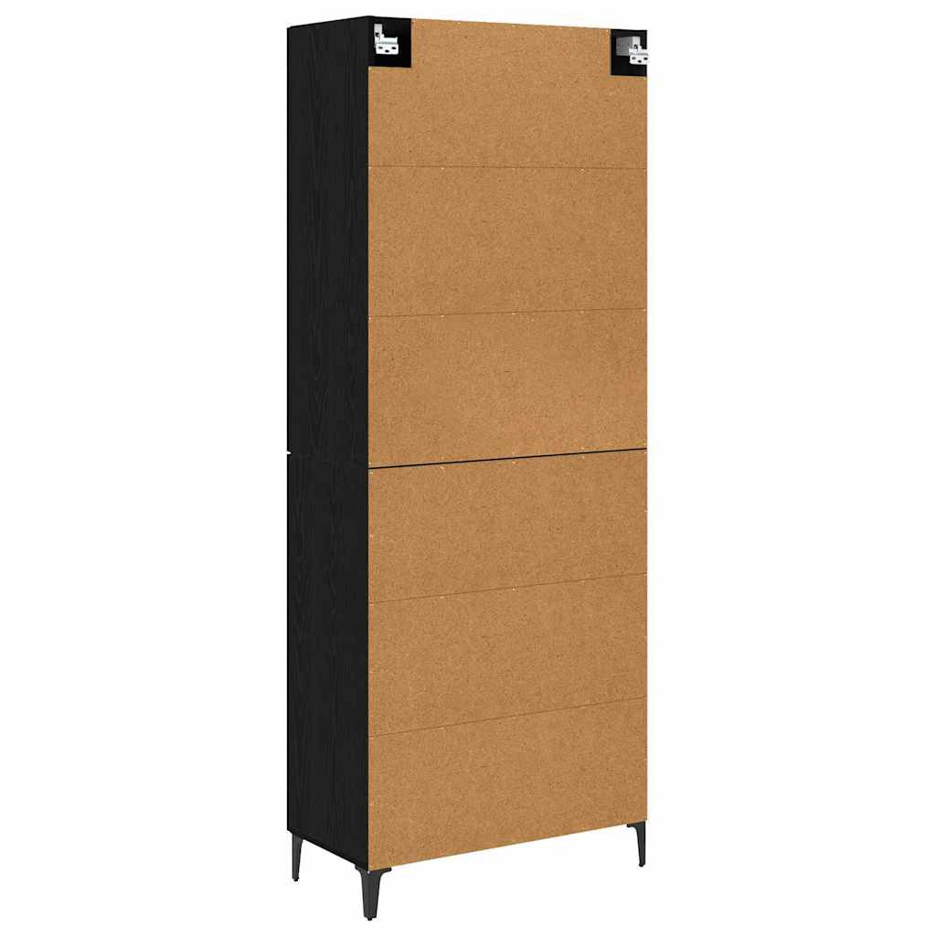 Highboard Black Oak 69.5 x 34 x 180 cm Engineered Wood