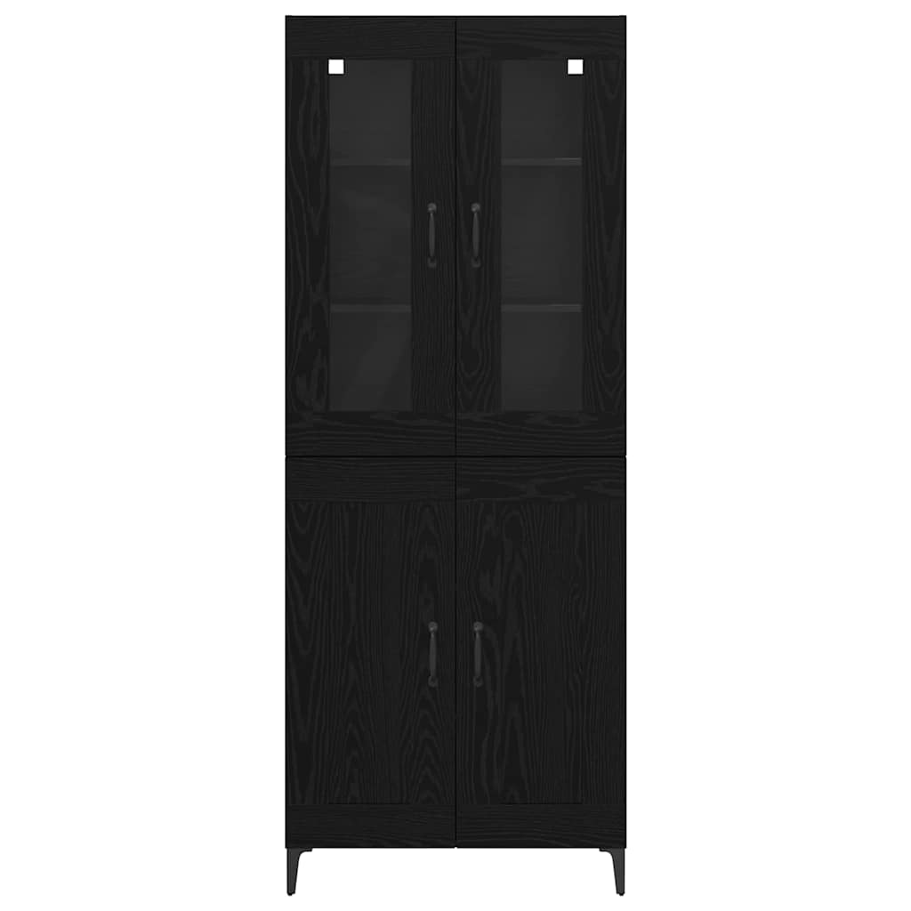 Highboard Black Oak 69.5 x 34 x 180 cm Engineered Wood