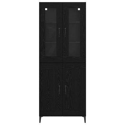 Highboard Black Oak 69.5 x 34 x 180 cm Engineered Wood