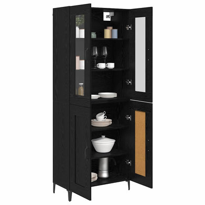 Highboard Black Oak 69.5 x 34 x 180 cm Engineered Wood