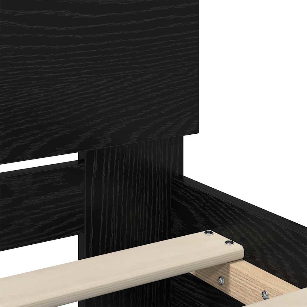 Bed Frame with Headboard Black Oak 120 x 200 cm Engineered Wood