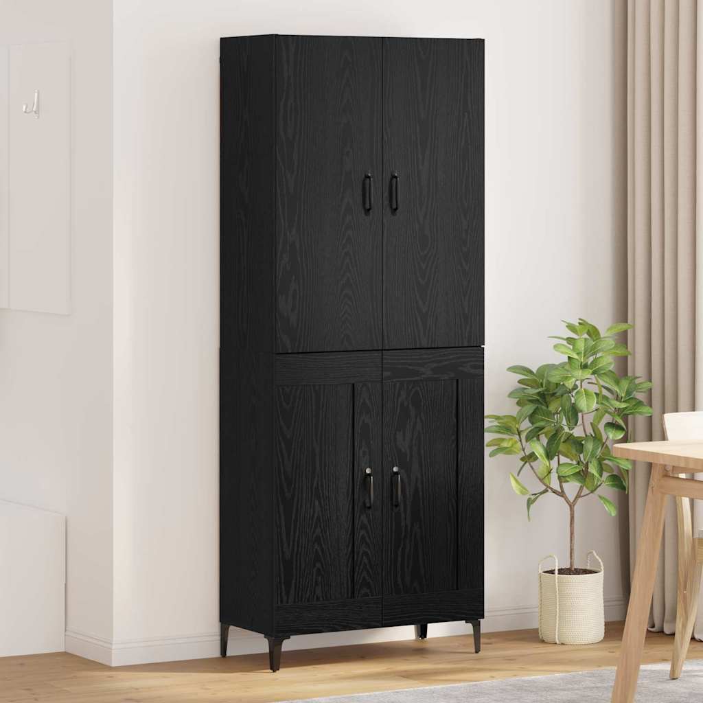Highboard Black Oak 69.5 x 34 x 180 cm Engineered Wood