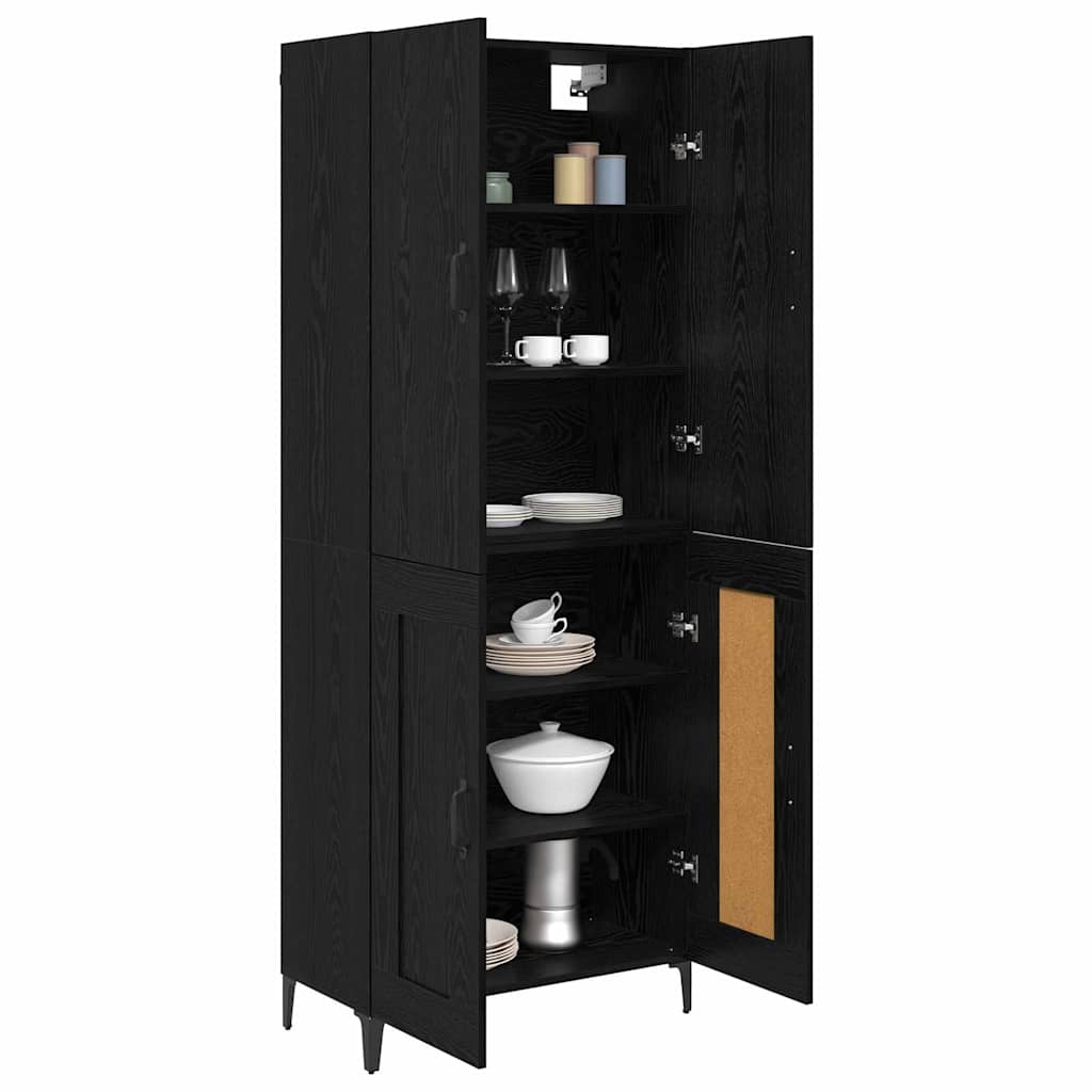 Highboard Black Oak 69.5 x 34 x 180 cm Engineered Wood