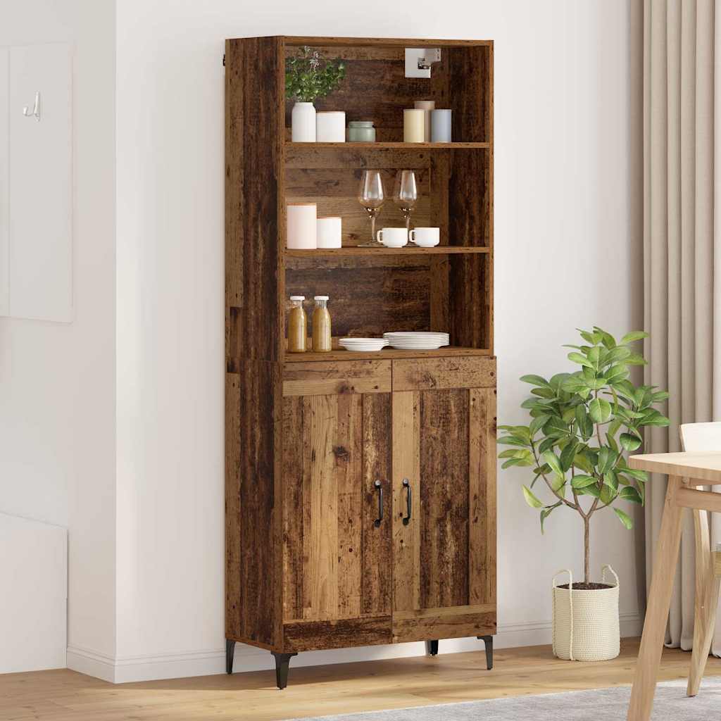 Highboard 2 pcs Old wood Engineered Wood