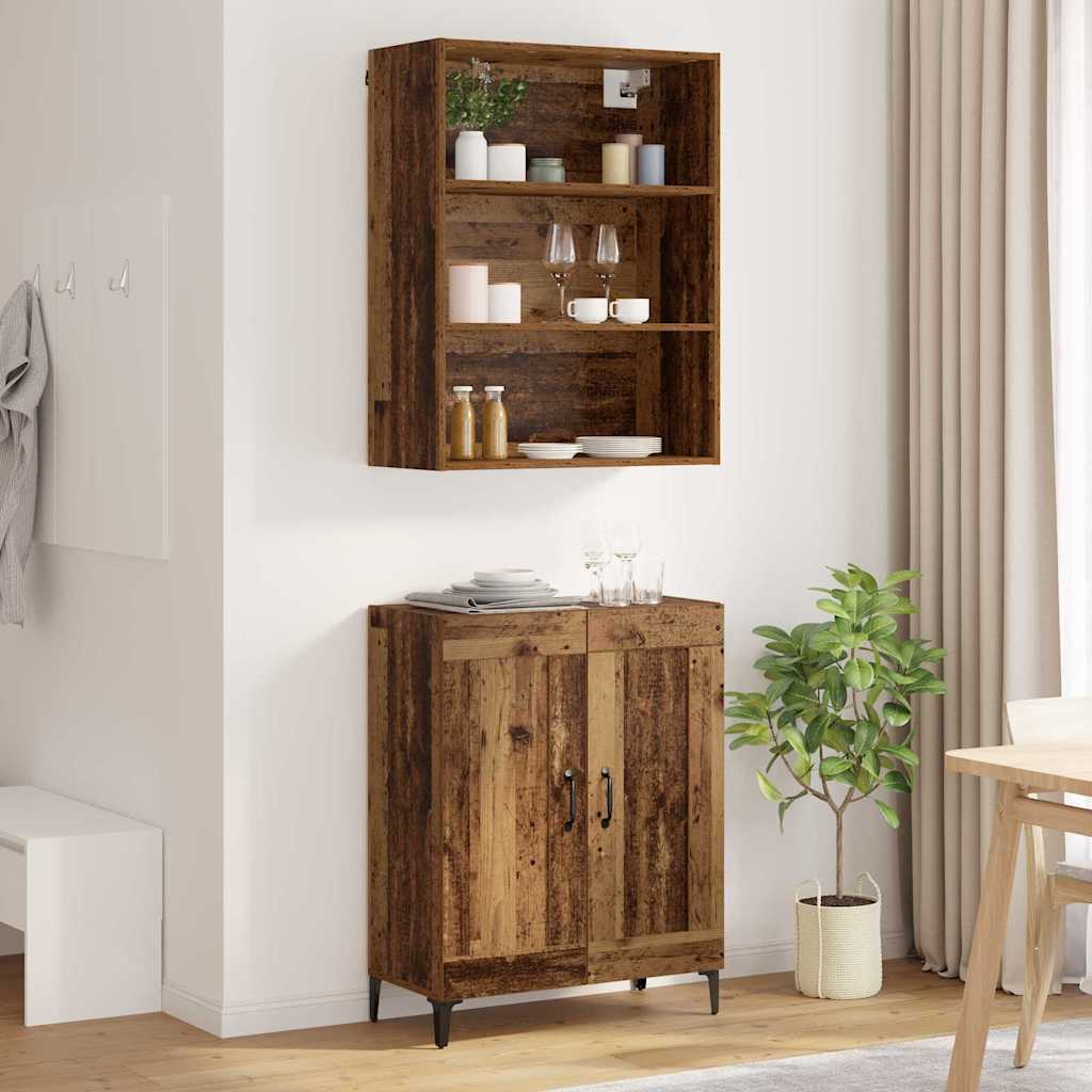 Highboard 2 pcs Old wood Engineered Wood