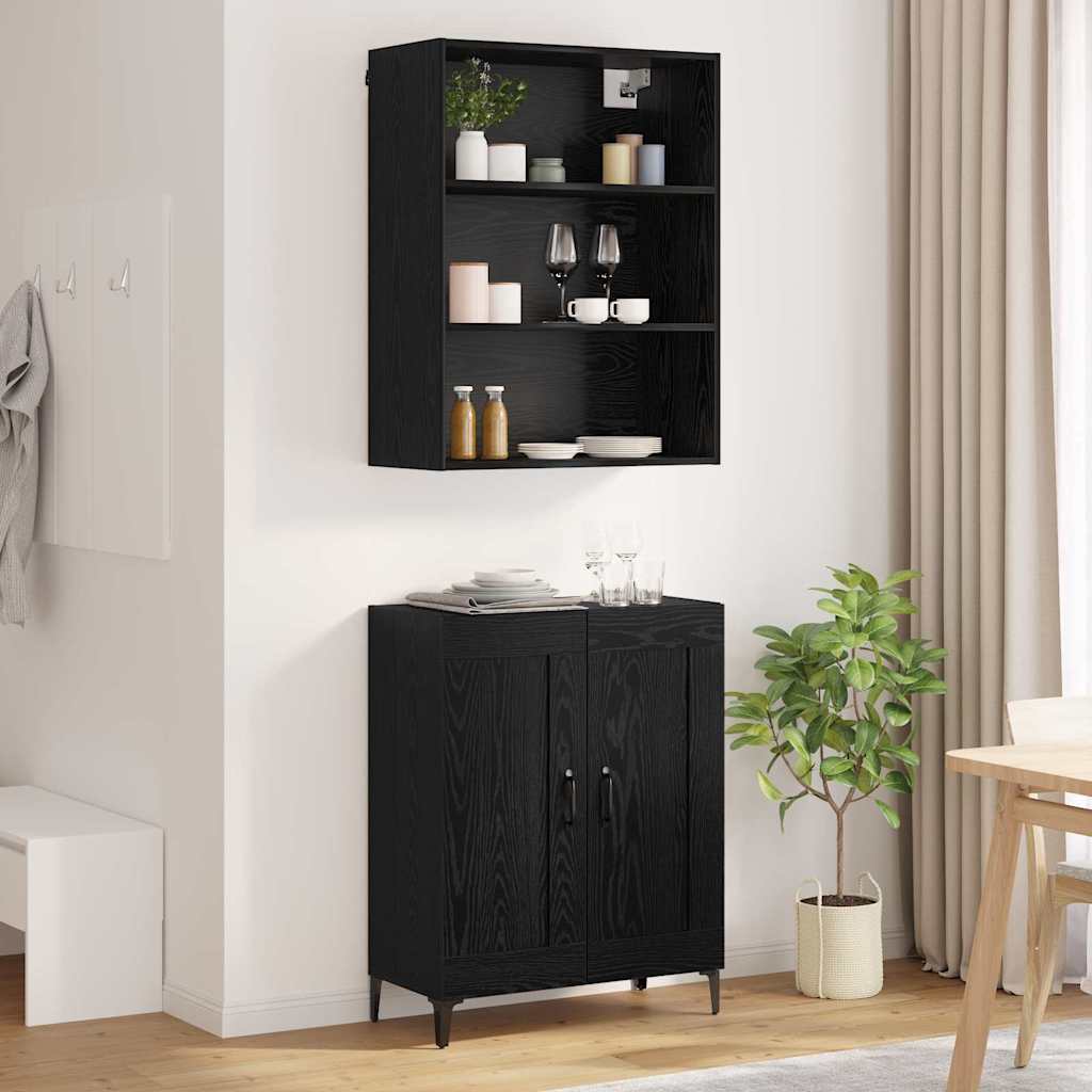 Highboard 2 pcs Black oak 69.5 x 34 x 180 cm Engineered Wood
