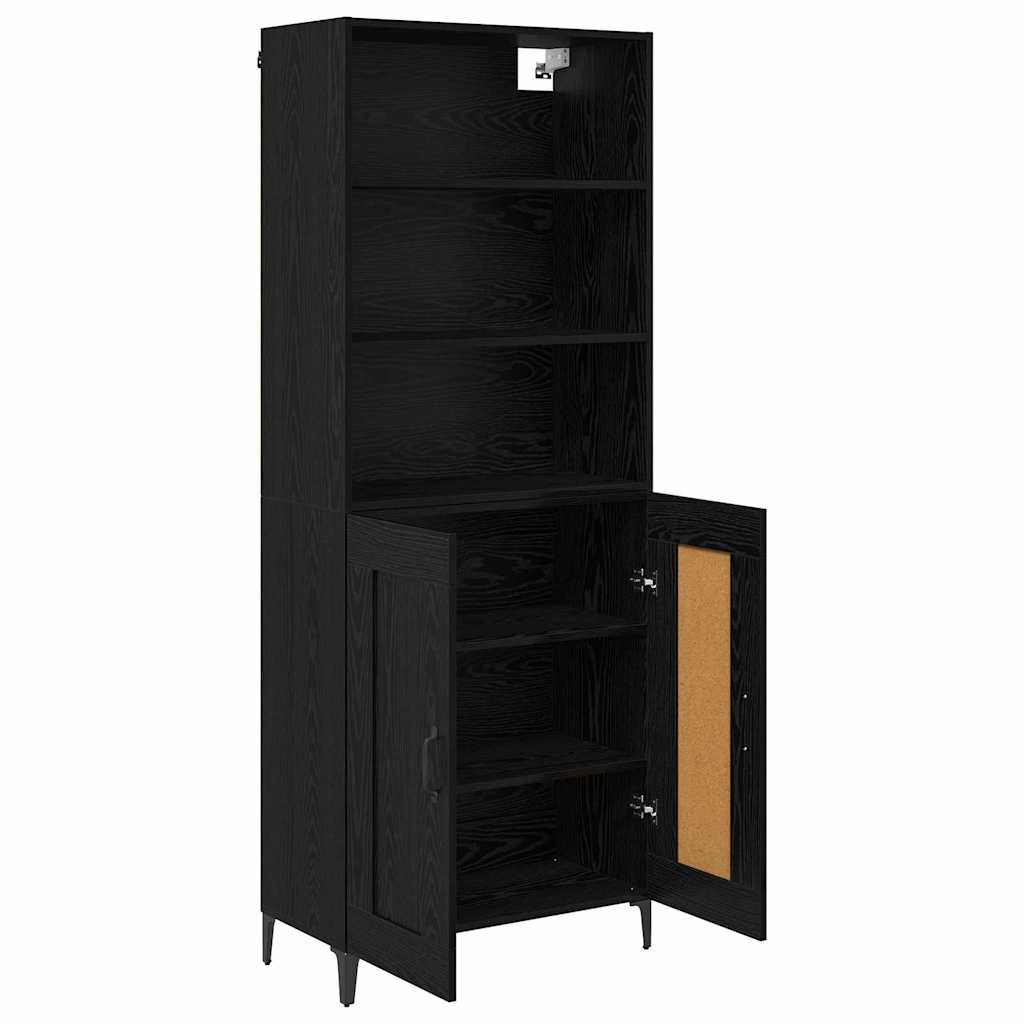 Highboard 2 pcs Black oak 69.5 x 34 x 180 cm Engineered Wood