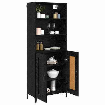 Highboard 2 pcs Black oak 69.5 x 34 x 180 cm Engineered Wood