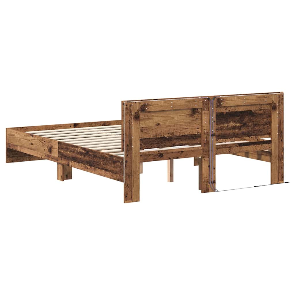 Bed Frame with Headboard Old Wood 120 x 190 cm Engineered Wood